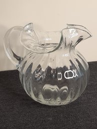 Ribbon Toped Glass Pitcher