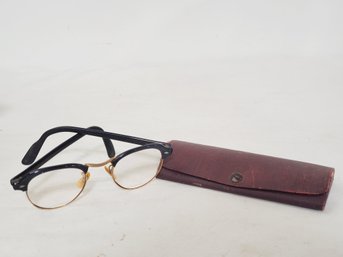 Vintage Pair Bausch & Lomb Gold Filled Perscription Eyeglasses In Original Case