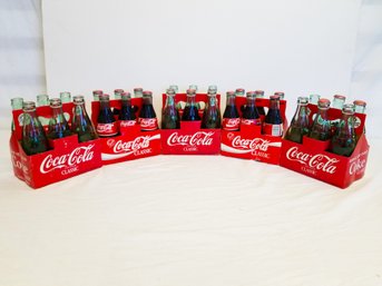 Vintage Collectible Coca-Cola Coke Classic 6 Pack Glass Bottles