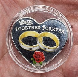 Together Forever Heart Shaped Coin In Protective Case