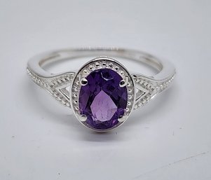 Amethyst Ring In Sterling Silver