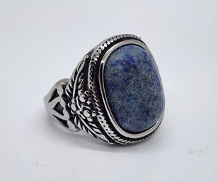 Lapis Lazuli Ring In Stainless Steel