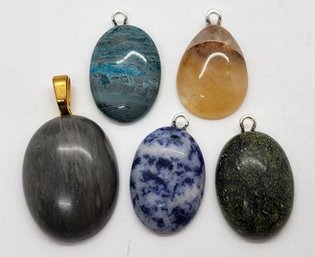 Lot Of 5 Handmade Stone Pendants