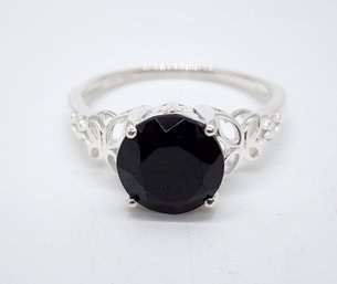Black Tourmaline Ring In Sterling Silver