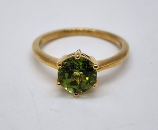 Premium Peridot Ring In Yellow Gold Over Sterling