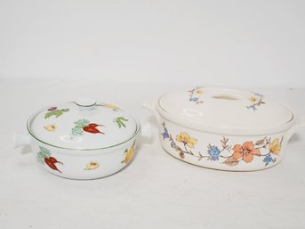 Two Vintage Covered Vegetable Bowls - Saltera Japan & Andrea By Sadek