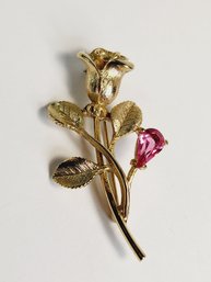 Gold Tone Rose Pin/ Brooch