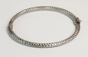 Vintage Sterling Silver Hinged Bangle Bracelet