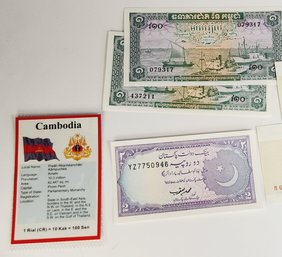 CAMBODIAN - Reals  - Uncirculated Foreign Paper Money With Info Card