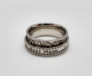 Size 9 Best Mom Spinner Ring In Sterling