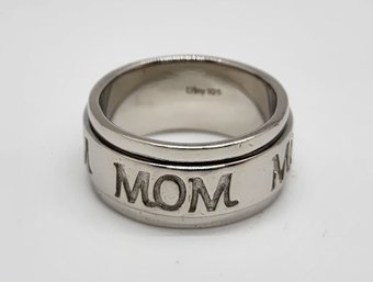 Size 6 Sterling Silver Mom Spinner Ring