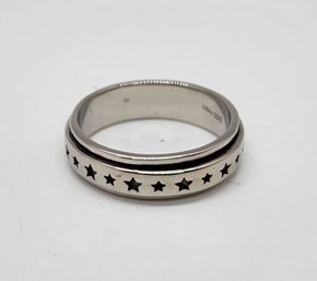 Size 8 Sterling Silver Star Spinner Ring