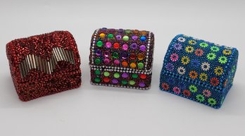 3 Jeweled Trinket Boxes