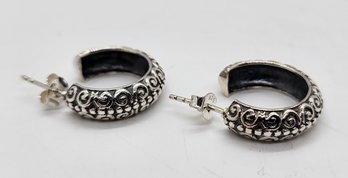 Bali, Sterling Silver Hoop Earrings