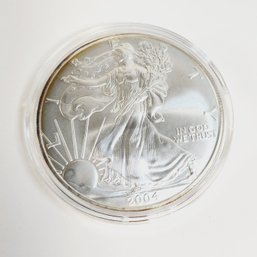 2004 Silver American Eagle UNC Coin  In Display Case And COA