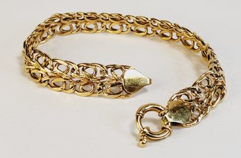 Amazing 14k Italian Yellow Gold Thick 2 Layered Double Link Bracelet