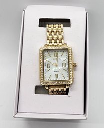 Kessaris Gold Tone Watch With Mother Of Pearl Dial
