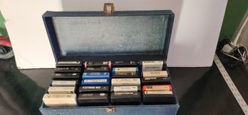 Vintage 8 Track Tapes With Carrying Case And Key