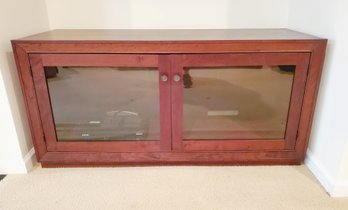 Wood & Glass TV Console Stand Media Cabinet