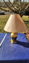 Vintage Brass Table Lamp With Shade