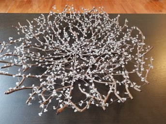 Handcrafted Metal Wrapped Twig & Beaded Centerpiece Bowl