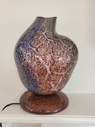 Unique Colorful Murano Style Art Glass Vase Table Accent Light