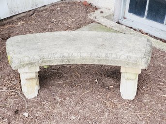 Vintage Cement Three Piece Cuved Garden Bench