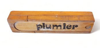 Antique Wooden French Wooden Plumier Pencil Case Box, C1920