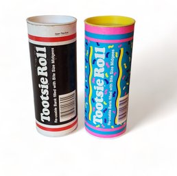 2 Cardboard Tubes ~ Tootsie Roll Coin Banks, 1980s