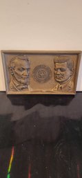 1964 Kennedy And Lincoln Wall Plaque