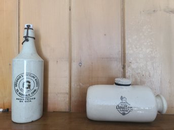 Two Highly Priced Works Of Ironstone - Royal Daulton And Grumman's Bottling Works - Exc. Condition For Age!!