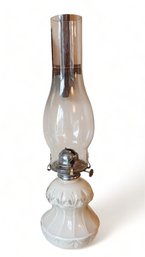 Antique Style Farms Lamp Light  Oil Lamp With Chimney ~ Painted Interior ~ 1980s