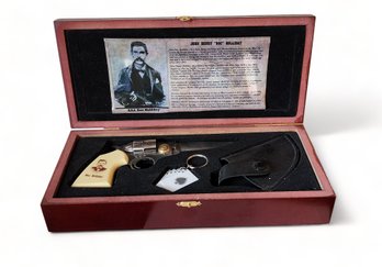 Doc Holiday Boxed Pistol Shaped Knife Set With Holster And Royal Flush Keychain, 1980s