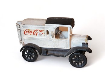 Reproduction Cast Iron Painted White Coke Coca-cola Delivery Truck