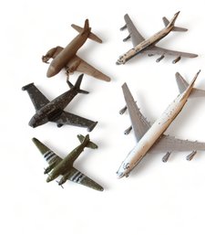 Set Of 5 Vintage Die Cast Metal Airplanes ~ Pan Am, Air France  ~ WWII ~