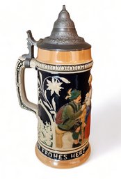 20th Century Porcelain German Lidded Beer Stein