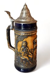 20th Century Gerz West German Lidded Porcelain Beer Stein