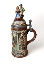 20th Century Gerz Porcelain German Lidded Beer Stein