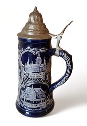 20th Century German Lidded Porcelain Beer Stein