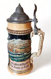 20th Century German Lidded Porcelain Beer Stein