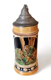 20th Century German Lidded Porcelain Beer Stein