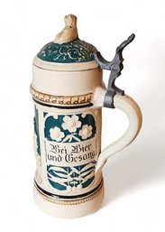 20th Century German Lidded Porcelain Beer Stein