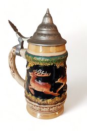 20th Century King Western German Lidded Porcelain Beer Stein