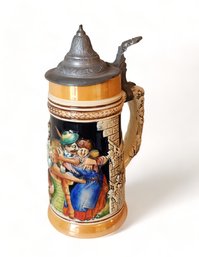 20th Century German Lidded Porcelain Beer Stein