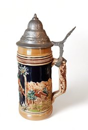 20th Century Western Germany German Lidded Porcelain Beer Stein