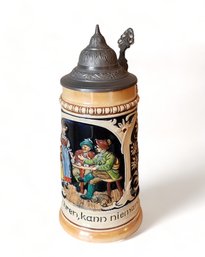 20th Century German Lidded Porcelain Beer Stein