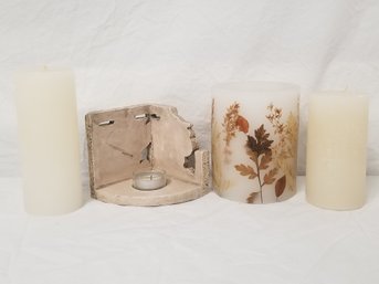 Decorative Pillar/votive Candles & Stoneware Votive Candle Holder