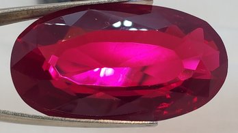 Extraordinary 75.55 Ct Tested Blood Red Mozambique Oval Ruby ~ 35.28mm X 19.95mm X 9.91mm