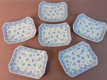 Blue And White Floral Appetizer Dishes Set Of 6