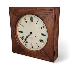 Antique Oak E Howard & Co Boston Industrial Slave Clock ~ Converted